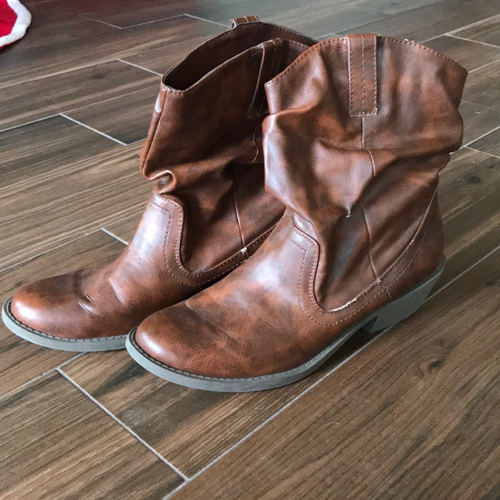 Light Brown Mid-Calf Boots